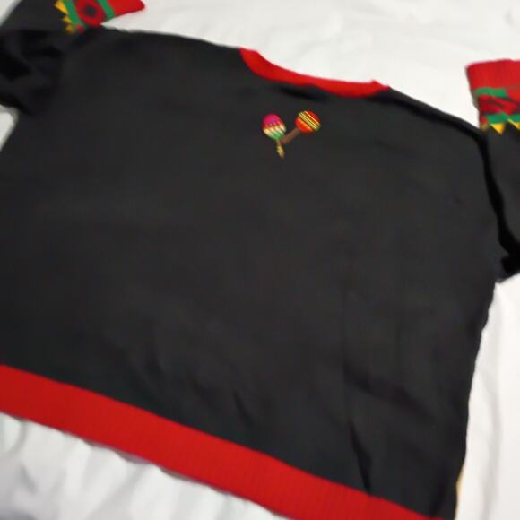 Ugly Christmas Sweater 3x(24W/26W) Feliz Navidad Chili Peppers Santa Avacados - Picture 6 of 12